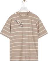 JOSH V   TEDDY STRIPE T-shirt Bruin - Maat 2XL