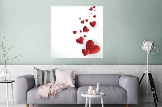 Affiche un chemin de coeurs - 75x75 cm