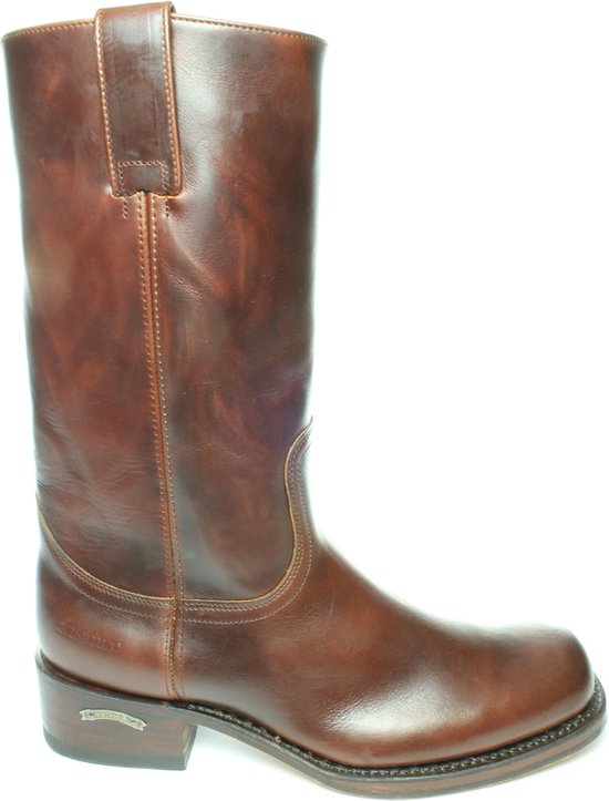 Sendra Boots 3162 Seahorse 84 Bruin Heren Basic Western Laars Ronde Neus Rechte Hak Leren Zool Rechte Schacht Trek Lussen Echt Leer Maat 40