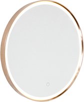 QAZQA Miroir de salle de bain cuivre 50 cm avec LED avec variateur tactile - Miral
