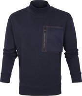Scotch and Soda - Sweater Chest Pocket Donkerblauw - Maat M - Modern-fit