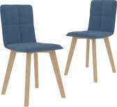 vidaXL Eetkamerstoelen 2 st stof blauw