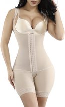 Corrigerende shapewear corset verstelbaar met hoge rug en 3 rijen haakjes beige maat XXL