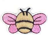 Bij Bijen Bijtje Strijk Embleem Patch Roze 3.8 cm / 2.4 cm / Roze Beige
