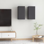 Decoways - Tv-meubelen 2 stuks 30,5x30x60 cm spaanplaat grijs