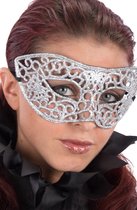 Carnival Toys Verkleedmasker Glitter Dames Zilver One-size