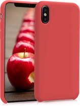 kwmobile telefoonhoesje voor Apple iPhone X - Hoesje met siliconen coating - Smartphone case in donkerrood