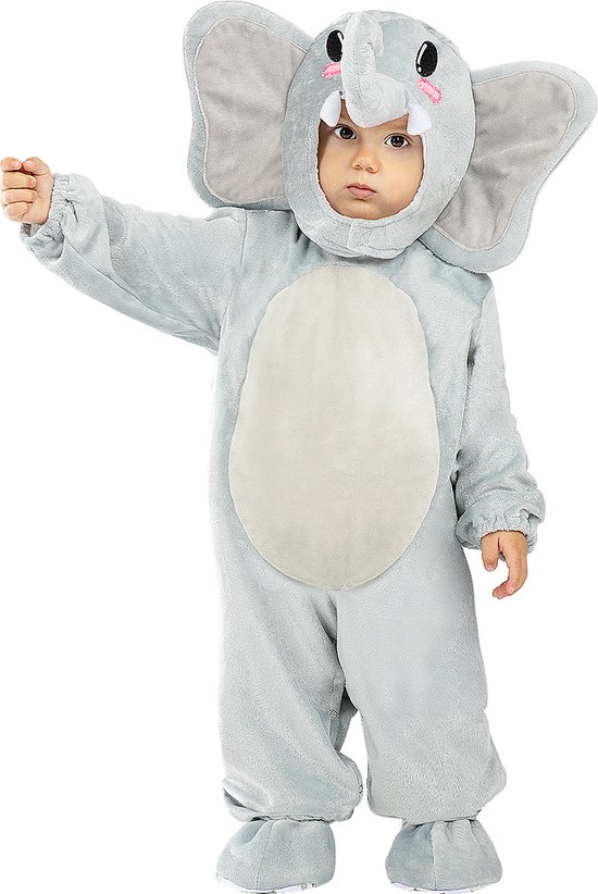 FUNIDELIA Olifant kostuum voor baby - 12-24 mnd (81-92 cm) - Grijs