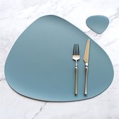 Moderne Placemat Met Onderzetter - Set van 2 - Blauw - Kunststof  - Eten - Eetkamer - Diner