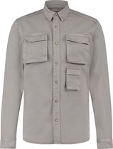 Purewhite -  Heren Regular Fit    Overhemd  - Grijs - Maat L