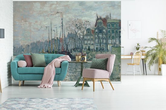 Papier Peint - Papier Papier peint photo Zaandam la digue - Peinture de Claude Monet - Largeur 295 cm x hauteur 220 cm