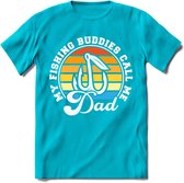 Fishing Dad - Vissen T-Shirt | Grappig Verjaardag Vis Hobby Cadeau Shirt | Dames - Heren - Unisex | Tshirt Hengelsport Kleding Kado - Blauw - L