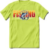 Fishing - Vissen T-Shirt | Grappig Verjaardag Vis Hobby Cadeau Shirt | Dames - Heren - Unisex | Tshirt Hengelsport Kleding Kado - Groen - 3XL