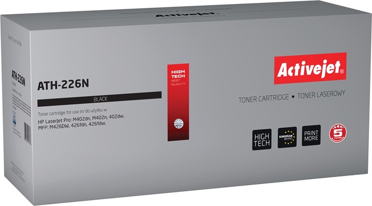 ActiveJet ATH-24N toner voor HP-printer; HP 24A Q2624A-vervanging; Opperste; 3000 pagina's; zwart.