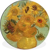 WallCircle - Wandcirkel - Muurcirkel - Zonnebloemen - Schilderij van Vincent van Gogh - Aluminium - Dibond - ⌀ 30 cm - Binnen en Buiten