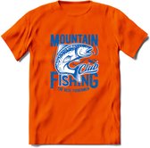 Fishing - Vissen T-Shirt | Grappig Verjaardag Vis Hobby Cadeau Shirt | Dames - Heren - Unisex | Tshirt Hengelsport Kleding Kado - Oranje - 3XL