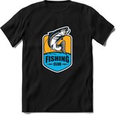 Fishing - Vissen T-Shirt | Grappig Verjaardag Vis Hobby Cadeau Shirt | Dames - Heren - Unisex | Tshirt Hengelsport Kleding Kado - Zwart - M
