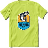 Fishing - Vissen T-Shirt | Grappig Verjaardag Vis Hobby Cadeau Shirt | Dames - Heren - Unisex | Tshirt Hengelsport Kleding Kado - Groen - 3XL