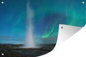 Tuindecoratie Het noorderlicht, IJsland - 60x40 cm - Tuinposter - Tuindoek - Buitenposter