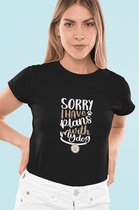 Sorry I Have Plans With My Dog T-Shirt, Funny T-Shirts With Paw, Cute Gift Tees, Unique Gift For Dog Lovers, Unisex Soft Style T-Shirt, D001-088B, S, Zwart