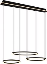 LED Hanglamp - Torna Mirosa - 56W - Aanpasbare Kleur - Dimbaar - Rechthoek - Mat Zwart - Aluminium