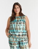 SAMOON Dames Mouwloze blouse met all-over print