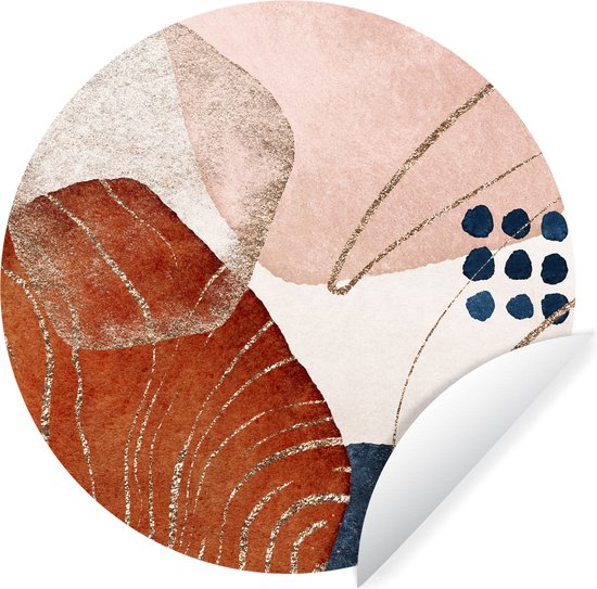 Wallpaper Circle - Aquarelle - Abstrait - Or - ⌀ 30 cm - Wall Circle - Auto-adhésif - Wallpaper Sticker