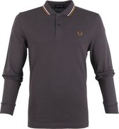 Fred Perry - Longsleeve Polo M3636 Antraciet - XXL - Slim-fit