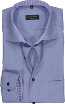 ETERNA comfort fit overhemd - structuur heren overhemd - blauw (blauw dessin contrast) - Strijkvrij - Boordmaat: 50