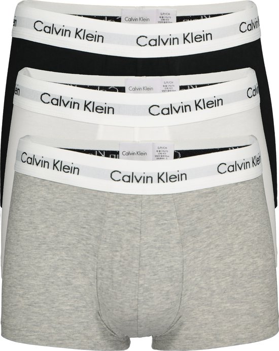 Calvin Klein Boxershorts - Heren - 3-pack - Grijs/Wit/Zwart - Maat S