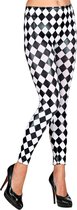 Widmann - Harlequin Kostuum - Harlekijn Legging Zwart Witte Ruit - - Small / Medium - Carnavalskleding - Verkleedkleding