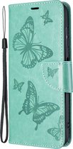 Nokia G10 Hoesje - Mobigear - Butterfly Serie - Kunstlederen Bookcase - Turquoise - Hoesje Geschikt Voor Nokia G10