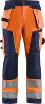 Blåkläder 1568-1811 Pantalon de travail High Vis Oranje/ Navy bleu taille 48