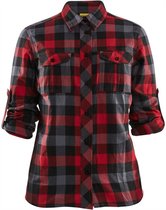 Blaklader Dames overhemd flanel 3209-1152 - Rood/Zwart - M