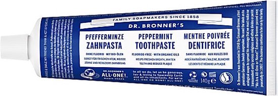 Tandpasta zonder fluoride - 140gr - Fluoride vrije tandpasta - Dr Bronner