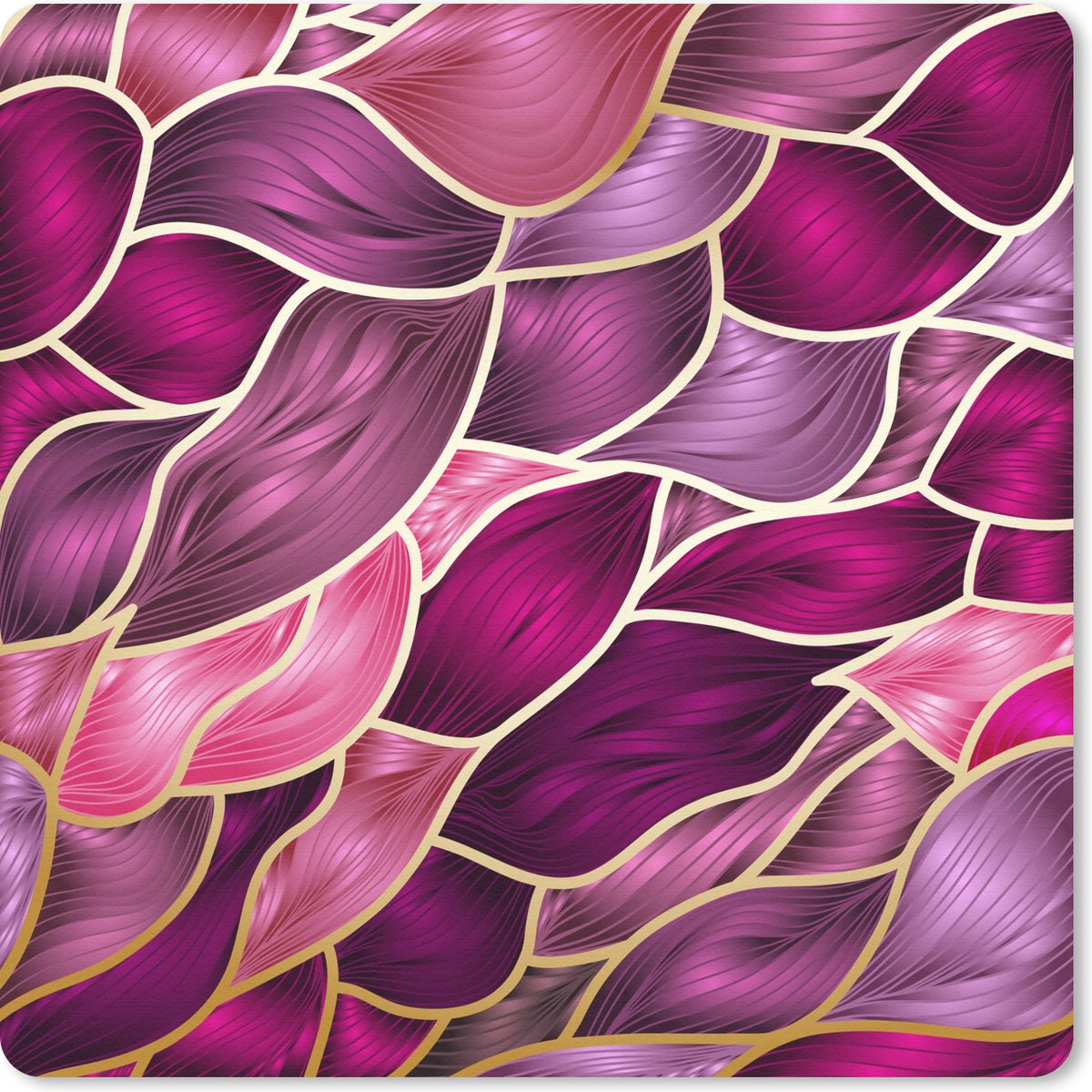Muismat 30x30 cm - Mousepad Abstracte achtergrond met paars en goud - Muismatten