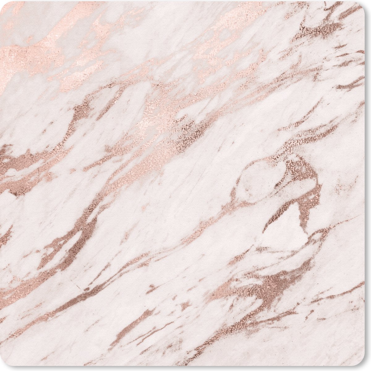 Muismat 30x30 cm - Mousepad Marmer - Wit - Roze - Muismatten