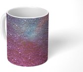 Mok - Koffiemok - Roze en paarse glitters op een achtergrond - Mokken - 350 ML - Beker - Koffiemokken - Theemok