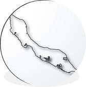 illustration d'un trait noir en forme de Curaçao Cercle mural aluminium ⌀ 30 cm - impression photo sur cercle mural / cercle vivant / cercle de jardin (décoration murale)