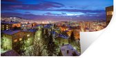 Muurstickers - Sticker Folie - Donkerblauwe lucht boven skyline Sarajevo in Bosnië en Herzegovina - 40x20 cm - Plakfolie - Muurstickers Kinderkamer - Zelfklevend Behang - Zelfklevend behangpapier - Stickerfolie