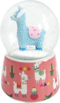 Luna Sneeuwbol Lama Junior 7,1 X 9,5 Cm Glas Koraalrood