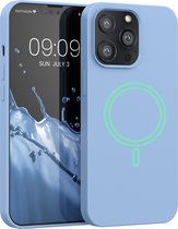 kwmobile telefoonhoesje compatibel met Apple iPhone 13 Pro - Hoesje met magneet - Smartphone case in mat lichtblauw