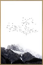 JUNIQE - Poster met kunststof lijst The Mountains -20x30 /Kleurrijk