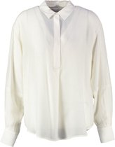 Yaya ecru langere oversized blouse modal polyester - valt ruim - Maat 34