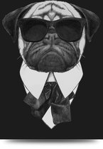 Maison de France - Voor acrylglas Bull with sunglasses-2 - plexiglas - 80 x 120 cm