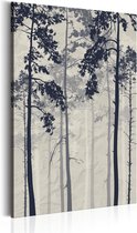Schilderij - Forest In Fog.