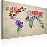 Schilderij - World Map: World Tour (EN).