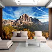 Fotobehangkoning - Behang - Vliesbehang - Fotobehang Uitzicht op Italiaanse Dolomieten - 400 x 309 cm