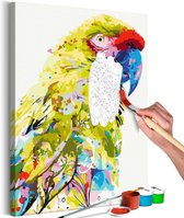 Doe-het-zelf op canvas schilderen - Tropical Parrot.