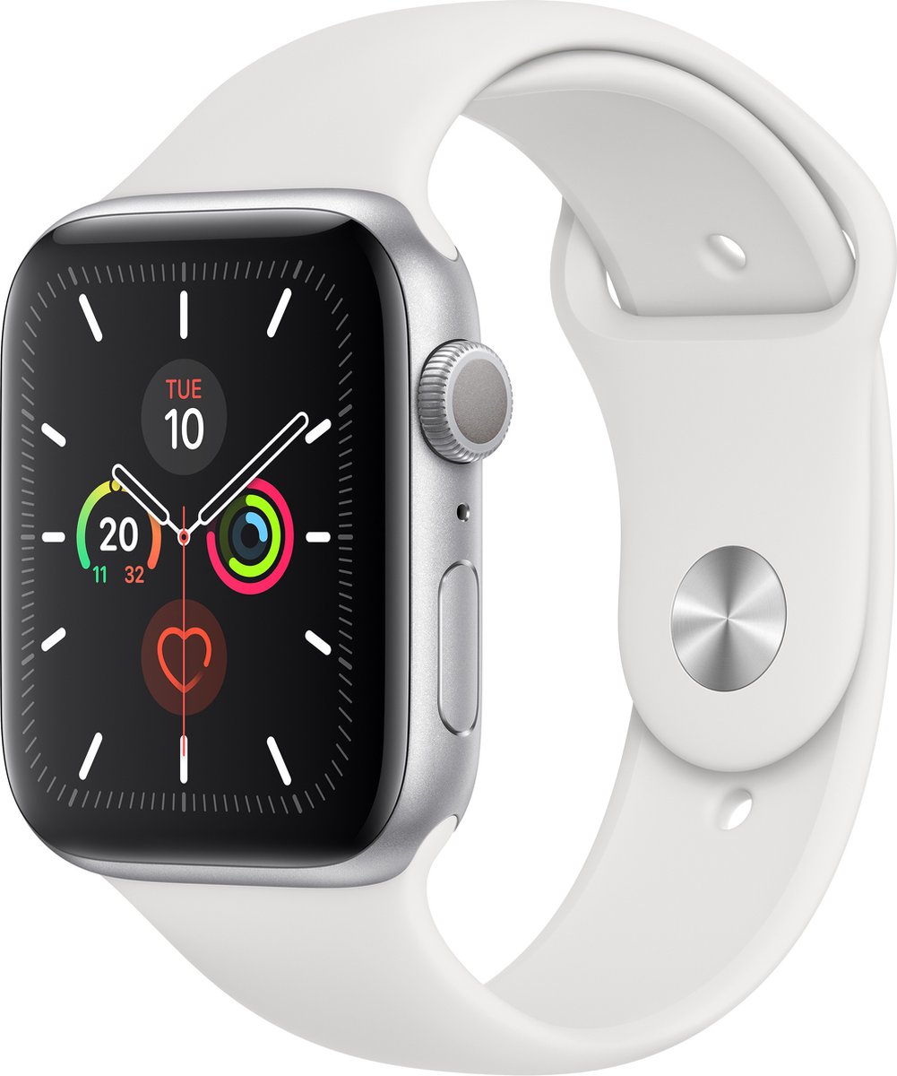 Apple Watch Series 5 GPS + Cell 44mm Silver Alu Case White Band | bol.com